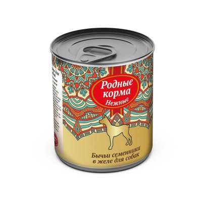 Родные корма - Консервы для собак бычьи семенники в желе, 240гр