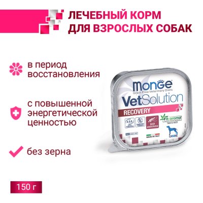 Monge VetSolution Recovery - Диетический корм для собак при восстановлении питания в период выздоровления 150 г