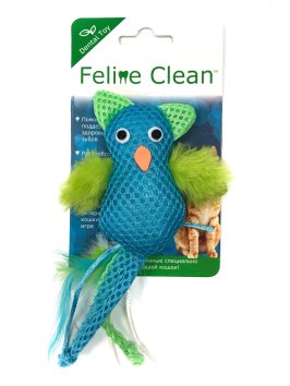 Feline Clean - Игрушка для кошек Dental Сова, хвост с перьями
