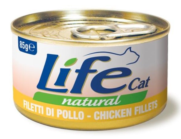 LifeCat - Консервы для кошек с курицей в бульоне 85гр