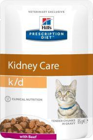 Hill's Prescription Diet k/d Kidney Care - Паучи для Кошек при заболевании почек с говядиной 85гр