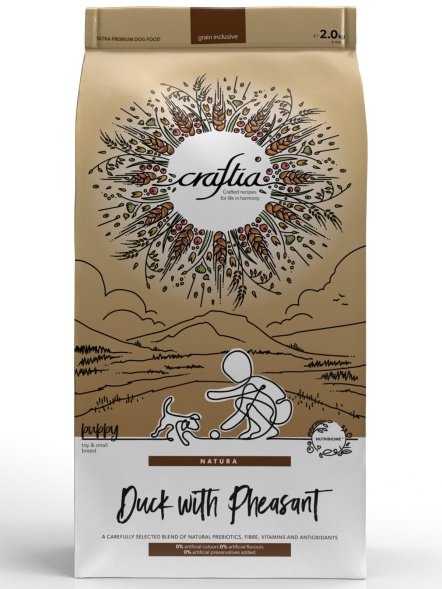 Craftia Natura - Сухой корм для щенков, миниатюрных и мелких пород из Утки с Фазаном