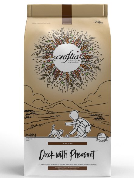 Craftia Natura - Сухой корм для щенков, миниатюрных и мелких пород из Утки с Фазаном