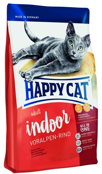 Happy Cat Indoor - Сухой корм для домашних кошек, с говядиной