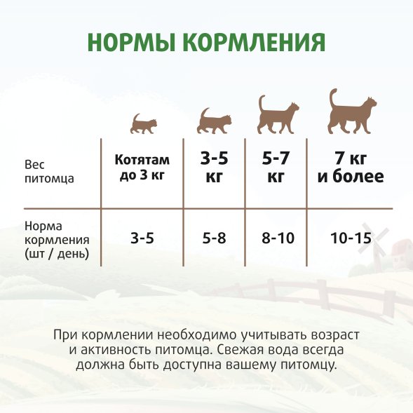 Ферма кота Федора - Лакомство хрустящие подушечки для кошек и котят с паштетом из курицы 40 г
