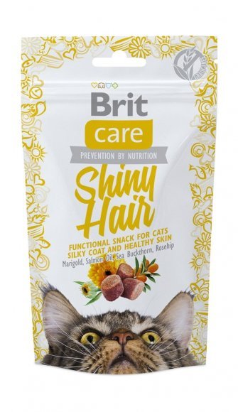 Brit Shiny Hair - Лакомство для кошек Care для блестящей шерсти, 50гр