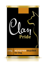 Clan Pride - Консервы для Собак "Желудочки Индейки" 340 гр