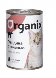 Organix - Консервы для кошек с говядиной и печенью