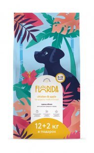 Florida - Сухой корм для щенков средних пород, с Курицей и Яблоком