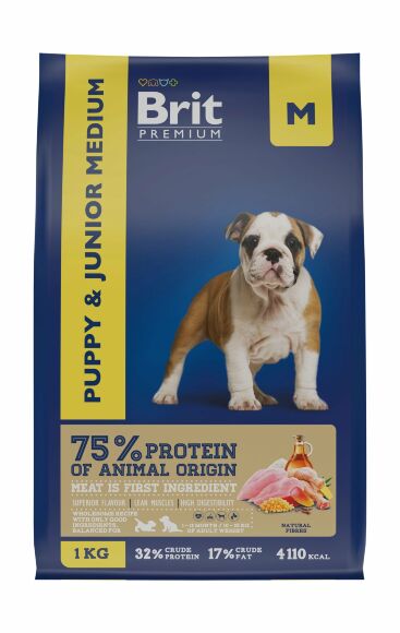 Brit Premium - Сухой корм с курицей для щенков и молодых собак средних пород