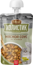 Деревенские Лакомства Холистик Премьер - Мясной соус для кошек из курицы, 90 г