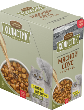 Деревенские Лакомства Холистик Премьер - Мясной соус для кошек из курицы, 90 г
