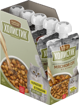 Деревенские Лакомства Холистик Премьер - Мясной соус для кошек из курицы, 90 г
