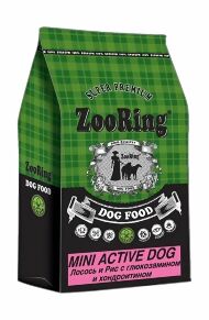 ZooRing Mini Active Dog - Сухой корм для малых пород собак, с лососем