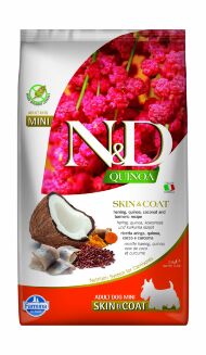 Farmina ND Quinoa Skin&Coat Herring Mini - Сухой корм для малых пород собак, уход за кожей и шерстью, с сельдью