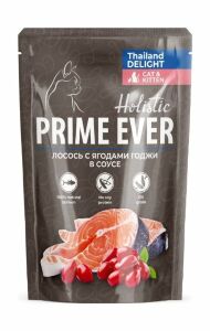 Prime Ever Holistic - Пауч для кошек, Лосось с ягодами годжи, в соусе, 85г