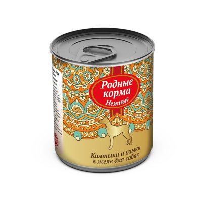Родные корма - Консервы для собак калтыки и языки в желе, 240гр
