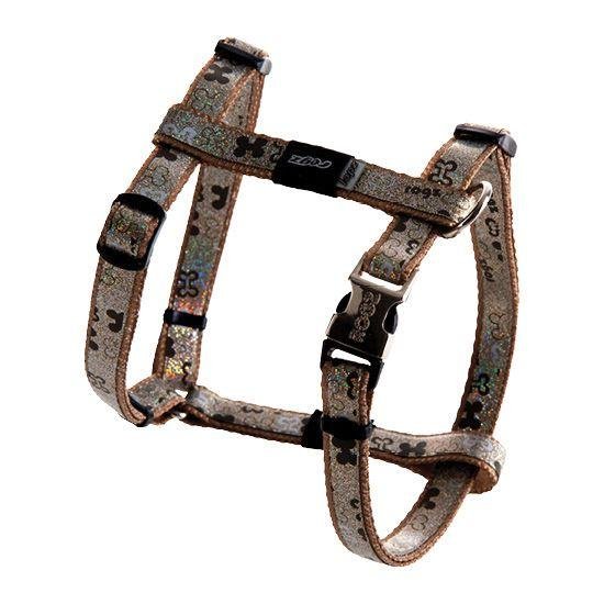 Rogz H-Harness - Шлейка для собак малых пород &amp;quot;Коричневые косточки&amp;quot;