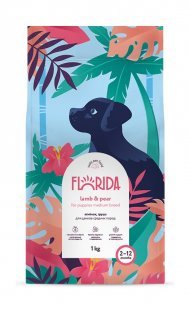 Florida - Сухой корм для щенков средних пород, с Ягненком и Грушей