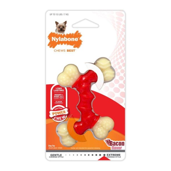 Nylabone - Двойная косточка экстра-жесткая, аромат бекона