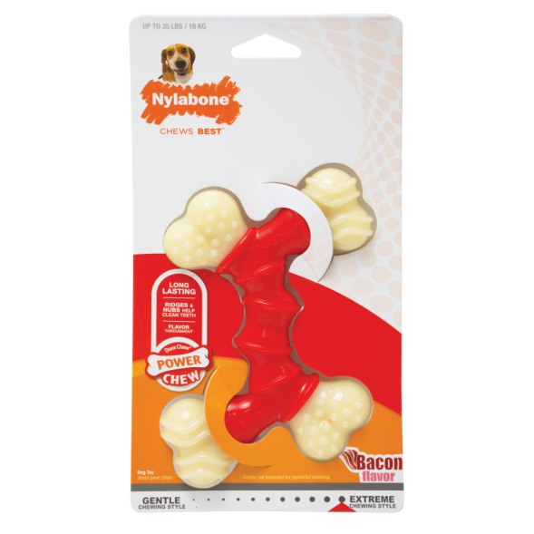 Nylabone - Двойная косточка экстра-жесткая, аромат бекона