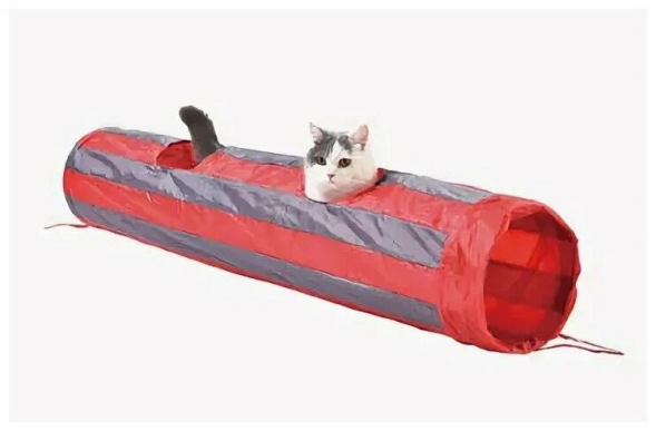 Homecat - Игровой туннель для кошек, шуршащий в полоску, 130х25 см