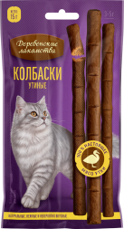 Деревенские Лакомства - Колбаски для кошек с уткой, 15 г