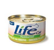 LifeCat Chicken & Duck - Консервы для кошек с курицей и уткой в бульоне 85гр