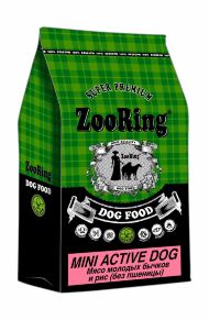 ZooRing Mini Active Dog - Сухой корм для малых пород собак, мясо молодых бычков 10кг