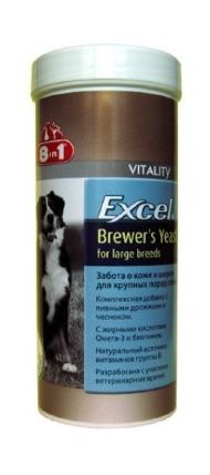8 в 1 - Excel Brewer's Yeast пивные дрожжи для крупных пород собак 80таб
