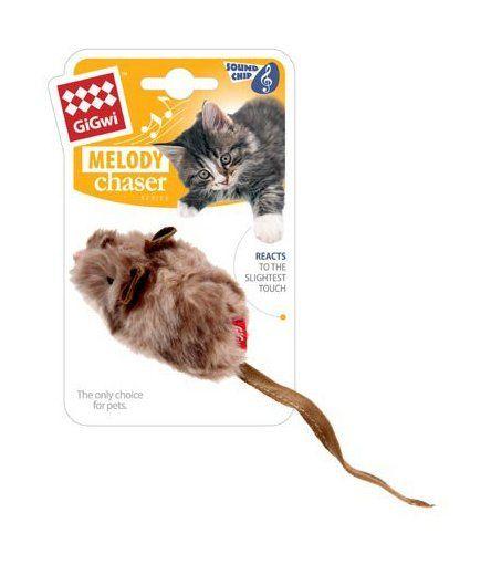 GiGwi - Игрушка мышка со звуковым чипом, 9 см