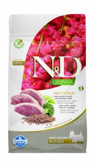 Farmina ND Quinoa Duck, Broccoli & Asparagus Neutered Adult Mini - Сухой корм для стерилизованных и кастрированных собак мелких пород