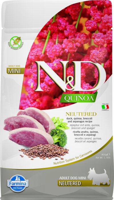 Farmina N&D Quinoa Neutered - Сухой корм для стерилизованных и кастрированных собак мелких пород