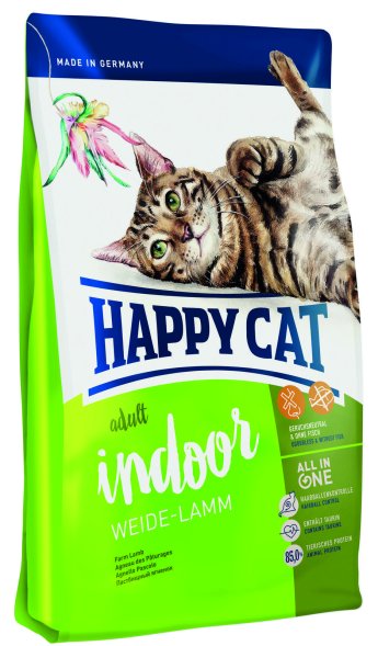 Happy Cat Indoor - Сухой корм для домашних кошек, с ягненком