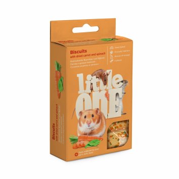 Little One - Бисквиты с морковью и шпинатом для хомяков, крыс, мышей и песчанок