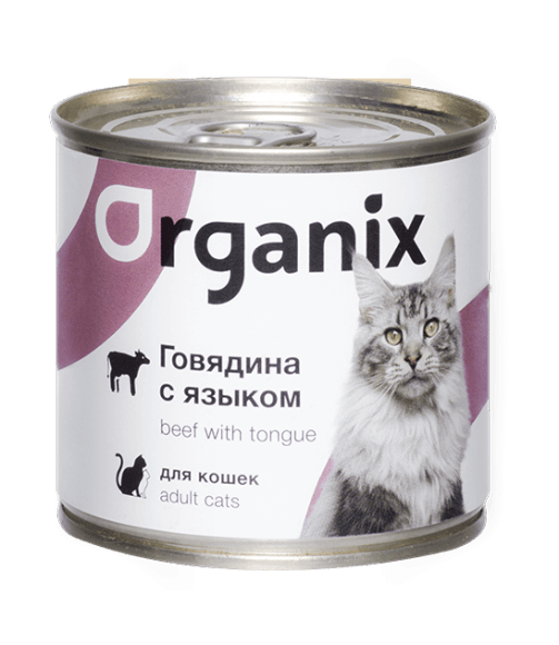 25396.580 Organix - Konservi dlya koshek s govyadinoi i yazikom . Zoomagazin PetXP Organix - Консервы для кошек с говядиной и языком