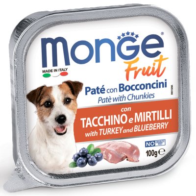 Monge Dog Fruit - Консервы для собак индейка с черникой 100г Monge Dog Fruit - Консервы для собак индейка с черникой 100г