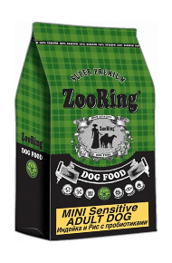 ZooRing Mini Sensitive Adult - Сухой корм для малых пород собак, с индейкой