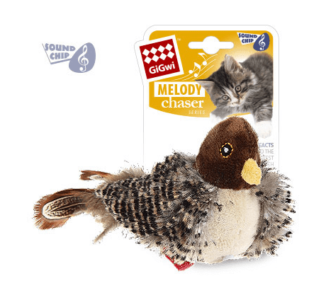 GiGwi - Игрушка Птичка со звуковым чипом, искусственный мех