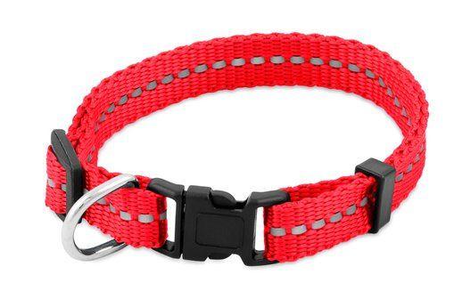 Saival Classic 'Рефлекс' SM - Ошейник для собак со светоотражающей вставкой,1,2 см, 28-43 см, красный