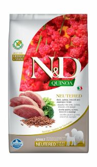 Farmina ND Quinoa Duck, Broccoli & Asparagus Neutered Adult - Сухой корм для стерилизованных и кастрированных собак средних и крупных пород