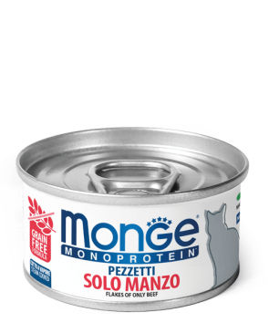 Monge Monoprotein (Монопротеин) - Мясные хлопья для кошек из мяса говядины 80 г