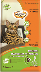 Мнямс - Active Life - Сухой корм с кроликом для взрослых кошек