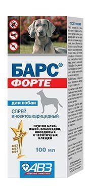 Барс Форте - спрей инсектоакарицидные для собак от блох и клещей 100мл
