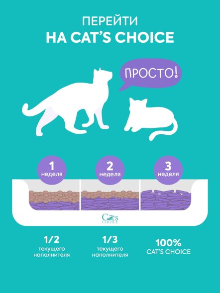 Cat&amp;#039;s Choice - Растительный комкующийся наполнитель тофу с ароматом Лаванда