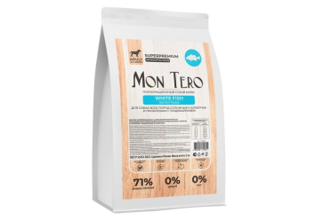 Mon Tero Monoprotein (Монопротеин) - Полнорационный сухой корм для собак всех пород, склонных к аллергии и проблемам с пищеварением, из белой рыбы