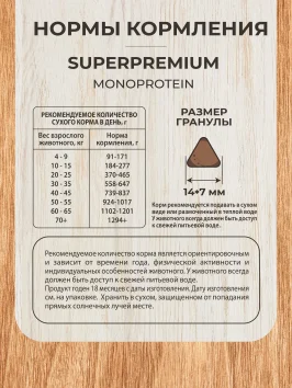 Mon Tero Monoprotein (Монопротеин) - Полнорационный сухой корм для собак всех пород, склонных к аллергии и проблемам с пищеварением, из белой рыбы