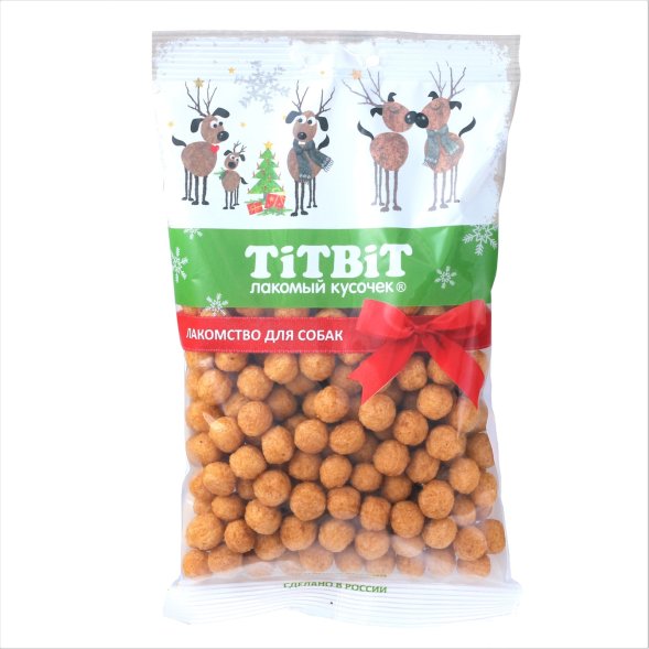TiTBiT - Новогодняя коллекция Шарики с сыром для собак 95гр