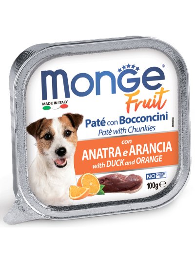 Monge Dog Fruit - Консервы для собак утка с апельсином 100г