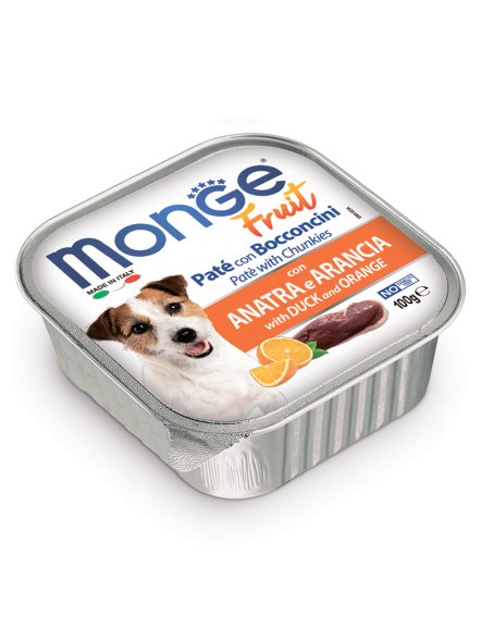 Monge Dog Fruit - Консервы для собак утка с апельсином 100г